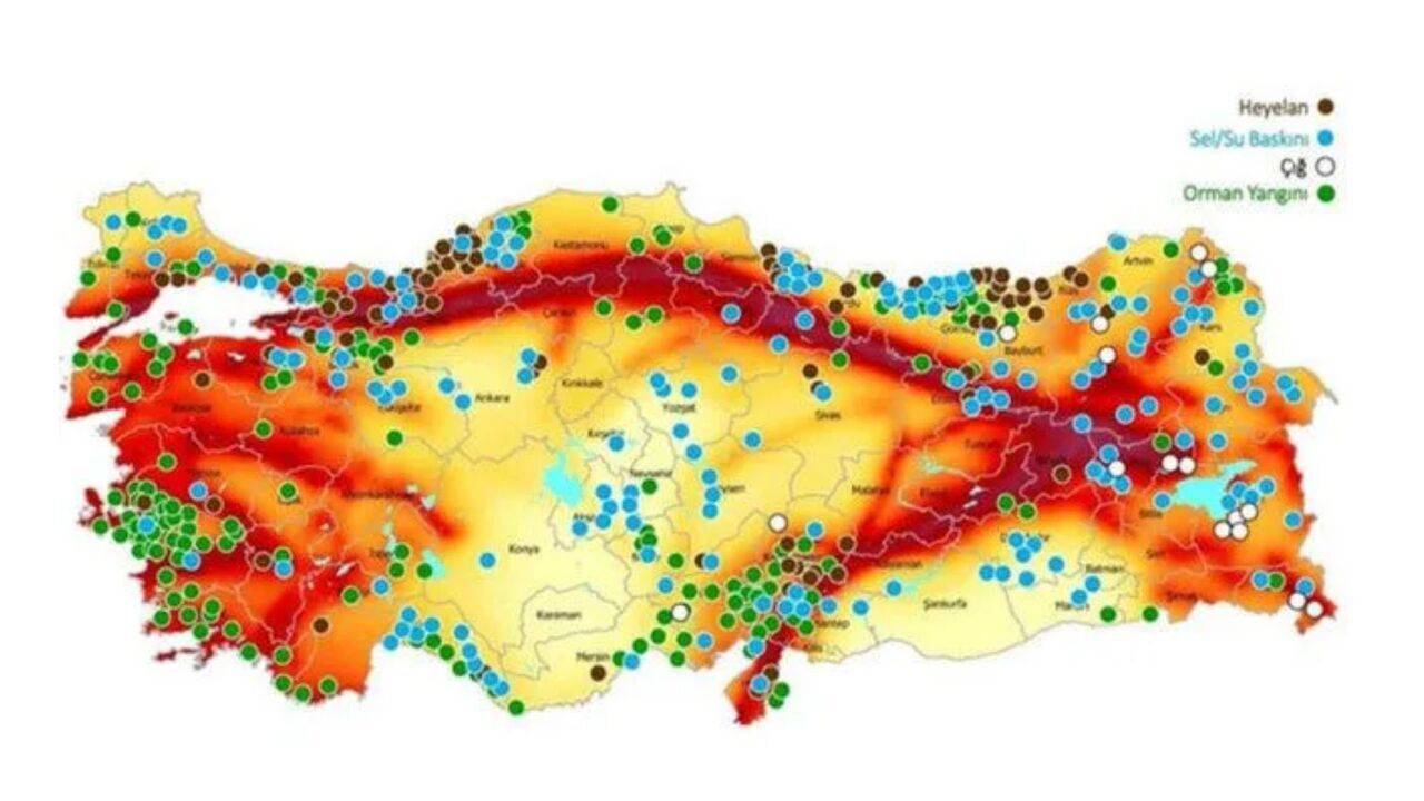 MTA Türkiye'nin diri fay hattı haritasını paylaştı! 5,5 ve üzeri deprem ...