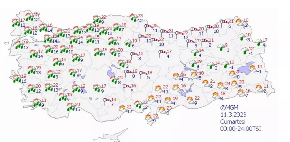 Eski ehir orum Amasya Samsun zmir ve 53 daha Meteoroloji